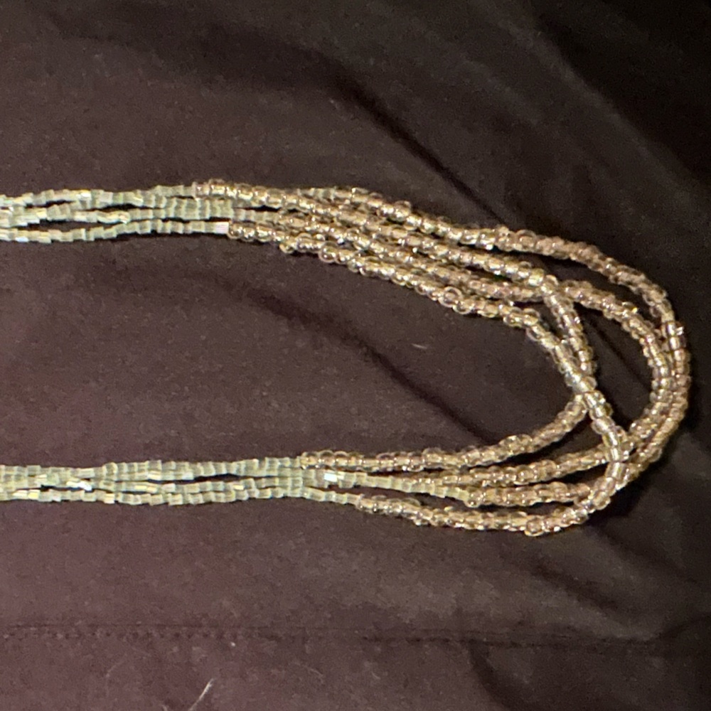 Layered strands necklace 😍 gorgeous on, Beautiful blue and silver beads